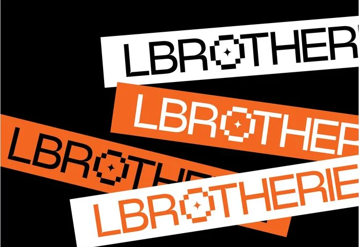 ملصقات Lbrotherie بيضاء وبرتقالية مائلة