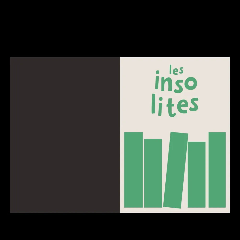 Spread with the logo above green books