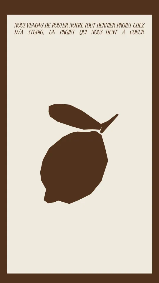 Story with a brown lemon in a frame